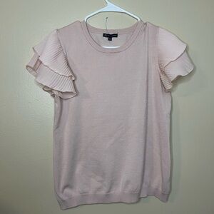 Adrianna Papell Blush Ruffle Sleeve Blouse